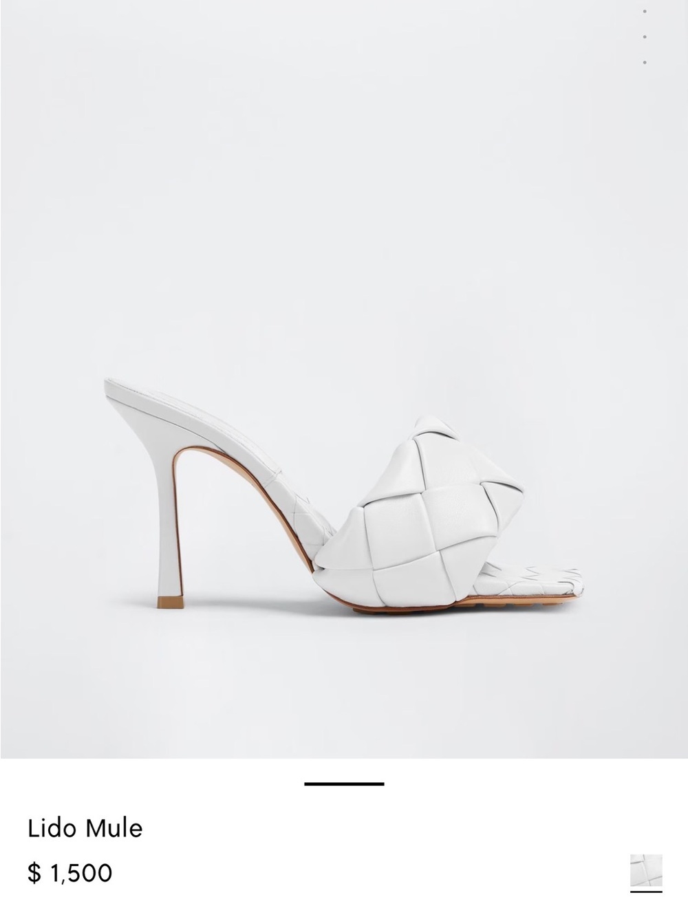 Bottega Veneta Lido Mule White Slide Heels 41